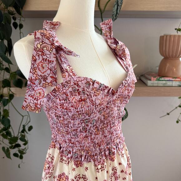 Nanette Lepore Play Tiered Patchwork Floral Maxi Dress Cottagecore Boho Size S - Picture 4 of 11